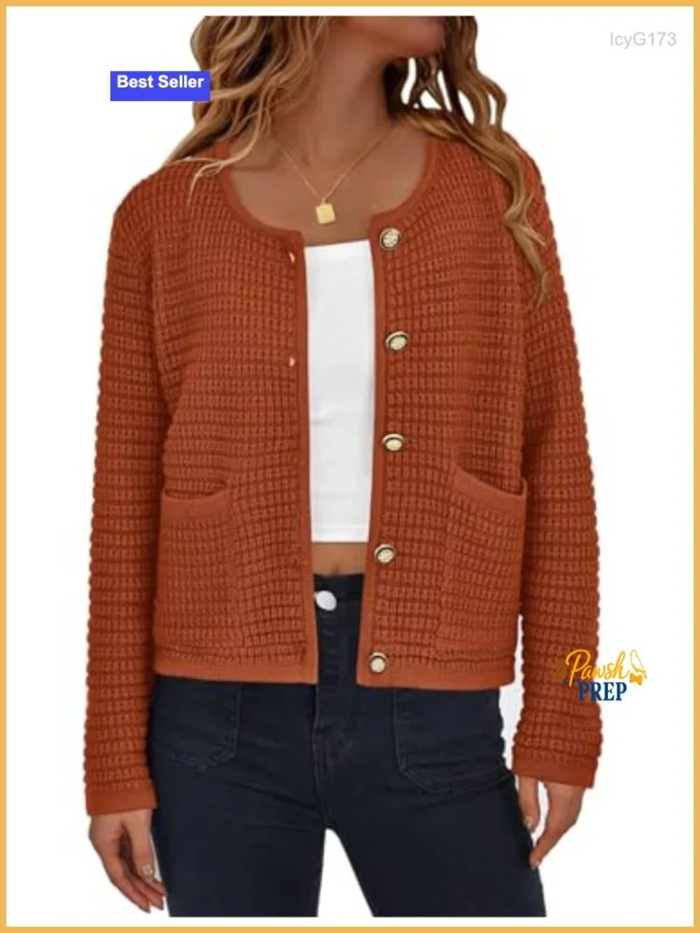 Chunky Knit Cardigan Sweater Long Sleeve Open Front Button Down Casual Fall